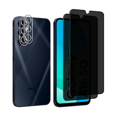 Afikyutu Schutzfolie für Samsung Galaxy A16 5G/4G für Panzerglas, 2 Stück Sichtschutz Schutzfolie mit 2 Stück Kameraschutz, 9H Härte Displayschutz, HD Panzerfolie Anti-Kratz, Anti-Blasenfrei Afikyutu Schutzfolie für Samsung Galaxy A16 5G/4G für Panzerglas, 2 Stück Sichtschutz Schutzfolie mit 2 Stück Kameraschutz, 9H Härte Displayschutz, HD Panzerfolie Anti-Kratz, Anti-Blasenfrei von Afikyutu