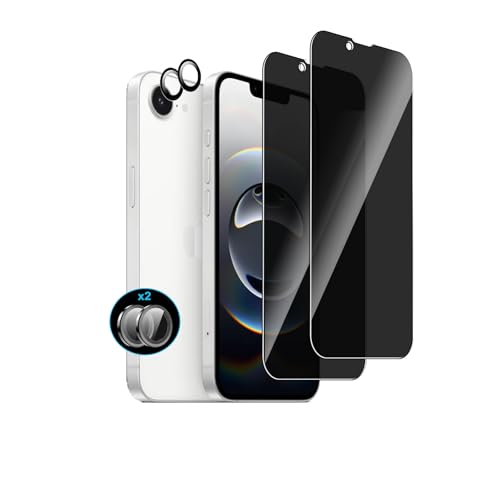Afikyutu Schutzfolie für iPhone 16e für Panzerglas, 2 Stück Sichtschutz Schutzfolie mit 2 Stück Kameraschutz, 9H Härte Displayschutz, HD Panzerfolie Anti-Kratz, Anti-Blasenfrei Afikyutu Schutzfolie für iPhone 16e für Panzerglas, 2 Stück Sichtschutz Schutzfolie mit 2 Stück Kameraschutz, 9H Härte Displayschutz, HD Panzerfolie Anti-Kratz, Anti-Blasenfrei von Afikyutu