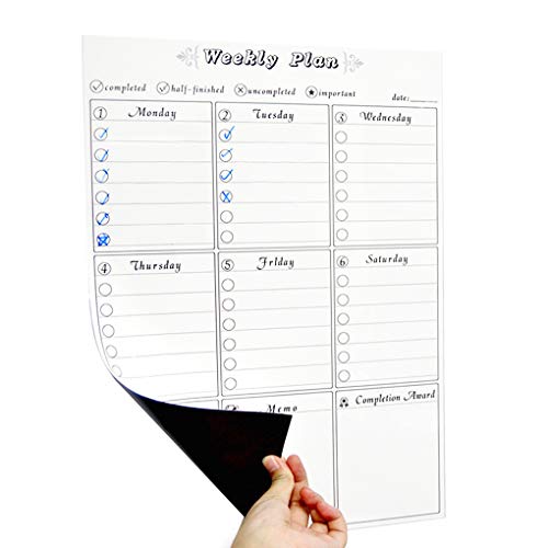 Afinder Magnettafel Whiteboard Wochenkalender Wochenplaner Pinnwand Kalender Magnetische Kreidetafel selbstklebend Wandtafel Küchentafel Kindertafel Memotafel Magnettafel Memoboard von Afinder