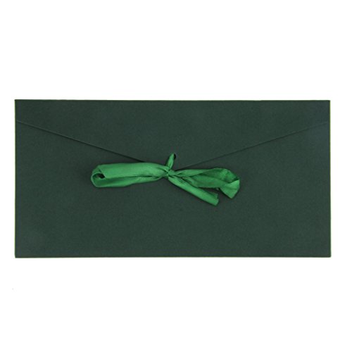 AfinderDE 10 Stück Blanko Briefumschläge mit Schleife Umschläge (22 x 11cm) in Lang Format für Hochzeit Einladungskarten Nachricht Karte Party Geburtstag Weihnachten Geschenk Karten von AfinderDE