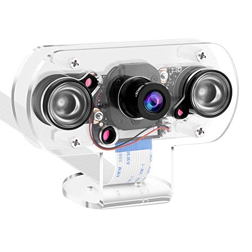 Camisin für Pi 4B Kamera mit Halter und Kabel IR Kamera Modul 5MP OV5647 Webcam Automatisch Zwischen Tag Umschalten von Aflytep