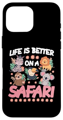 Das Leben ist besser auf einer Safari Süße Wildtiere Hülle für iPhone 16 Pro Max Das Leben ist besser auf einer Safari Süße Wildtiere Hülle für iPhone 16 Pro Max von Africa Safari And Wildlife Designs For Kids