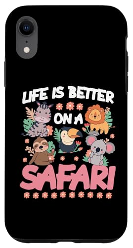 Das Leben ist besser auf einer Safari Süße Wildtiere Hülle für iPhone XR Das Leben ist besser auf einer Safari Süße Wildtiere Hülle für iPhone XR von Africa Safari And Wildlife Designs For Kids