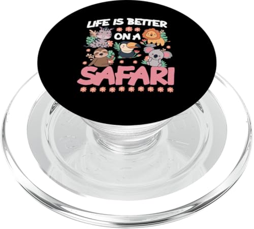 Das Leben ist besser auf einer Safari Süße Wildtiere PopSockets PopGrip für MagSafe Das Leben ist besser auf einer Safari Süße Wildtiere PopSockets PopGrip für MagSafe von Africa Safari And Wildlife Designs For Kids