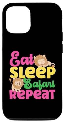 Eat Sleep Safari Repeat Lion Hülle für iPhone 12/12 Pro von Africa Safari And Wildlife Designs For Kids