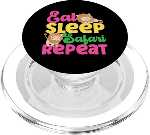 Eat Sleep Safari Repeat Lion PopSockets PopGrip für MagSafe Eat Sleep Safari Repeat Lion PopSockets PopGrip für MagSafe von Africa Safari And Wildlife Designs For Kids