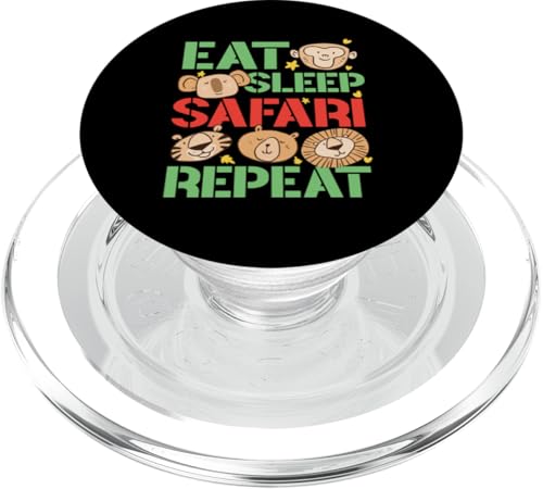 Eat Sleep Safari Repeat für Kinder PopSockets PopGrip für MagSafe von Africa Safari And Wildlife Designs For Kids