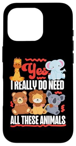 Ja, ich brauche wirklich all diese süßen Tiere Hülle für iPhone 16 Pro von Africa Safari And Wildlife Designs For Kids