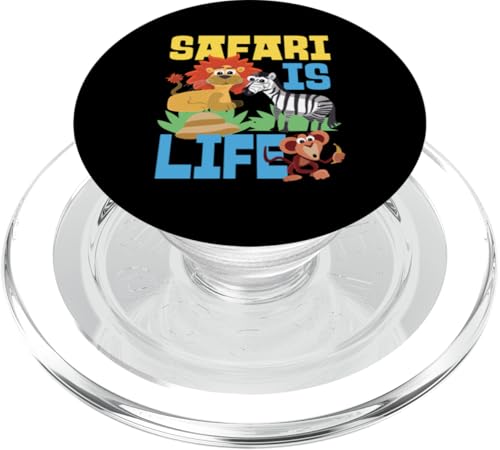 Safari Is Life Bunte niedliche Tierwelt PopSockets PopGrip für MagSafe von Africa Safari And Wildlife Designs For Kids