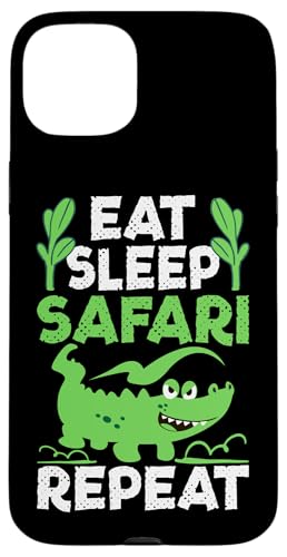 Safari für Kinder: Eat Sleep Safari Repeat Hülle für iPhone 15 Plus Safari für Kinder: Eat Sleep Safari Repeat Hülle für iPhone 15 Plus von Africa Safari And Wildlife Designs For Kids