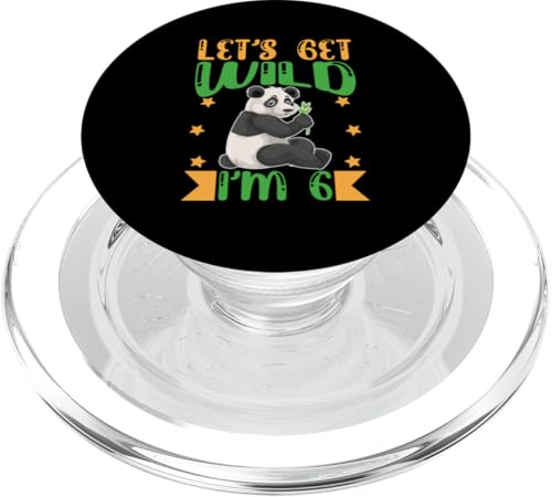 Safari für Kinder: Lass uns wild werden, ich habe 6 Geburtstag PopSockets PopGrip für MagSafe von Africa Safari And Wildlife Designs For Kids