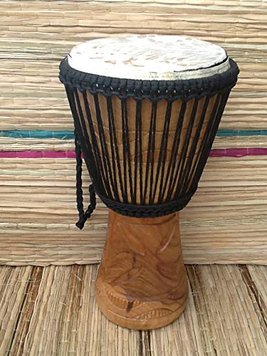 Echte afrikanische professionelle Djembe-Trommel – 27,9 cm (11 Zoll) Kopf, mit halber Preis-Trommel von African Musical Instruments