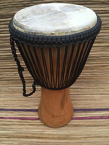 echtem afrikanischen Profi Doppelgewebe Djembe Trommel – 27,9 cm Head (28 cm Kopf, 60 cm Höhe) von African Musical Instruments