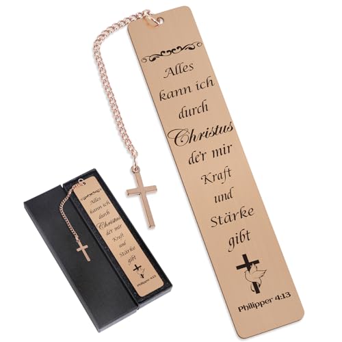 Afritee Christian Bibelvers Lesezeichen Geschenke - Roségold Inspirierendes Lesezeichen Mit Kreuz Anhänger Und Geschenkbox Christliche Geschenke Kommunion Motivation Geschenk Für Frauen Männer Afritee Christian Bibelvers Lesezeichen Geschenke - Roségold Inspirierendes Lesezeichen Mit Kreuz Anhänger Und Geschenkbox Christliche Geschenke Kommunion Motivation Geschenk Für Frauen Männer von Afritee