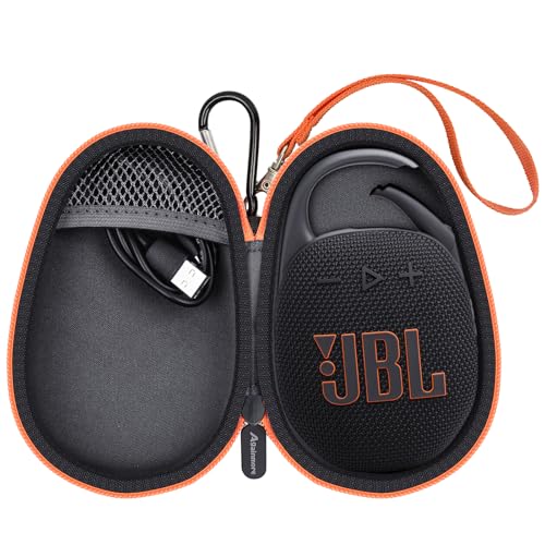Againmore Reisetasche für JBL Clip 5/Clip 4 Bluetooth Lautsprecher, Mini Lautsprecher Schützende Tragbare Aufbewahrungstasche (Schwarz) von Againmore