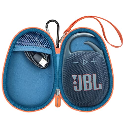 Againmore Reisetasche für JBL Clip 5/Clip 4 Bluetooth Lautsprecher, Mini Lautsprecher Schützende Tragbare Aufbewahrungstasche (Blau) von Againmore