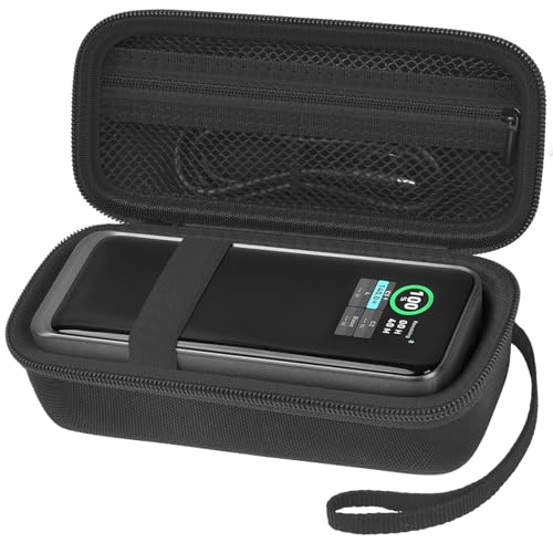 Reiseetui, kompatibel mit Anker Prime Powerbank, 27.650 mAh, 3-Ports, 250 W, tragbares Ladegerät, schützende Aufbewahrungstasche für USB-Kabel und Zubehör (nur Box) (schwarz + schwarzer von Againmore