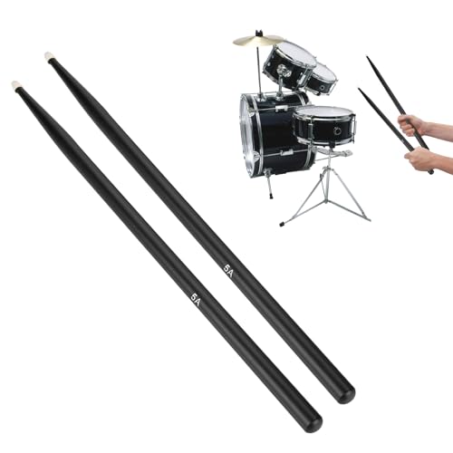1 Paar Drumsticks Schwarz, 5A Drumsticks Baquetas-Set für akustische oder elektronische Drums Elektronisches Schlagzeug Musikinstrument Perkussion von Agatige