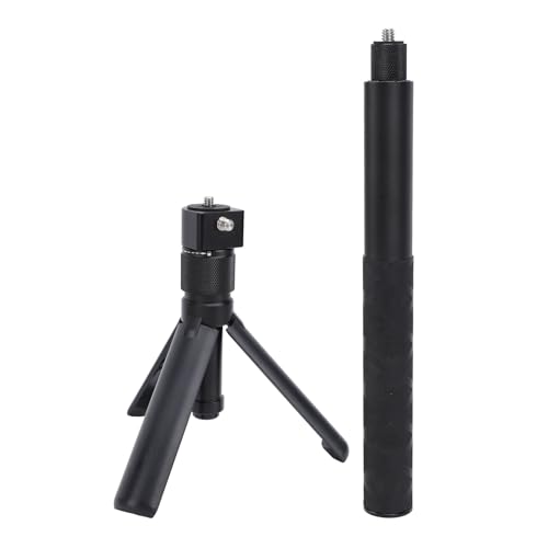 120 cm erweiterbares Selfie -Stick -Stativ, Aluminium -Legierungskamera Monopod mit Anti -Schlupf -Griff Schnellverkaufsfreisetzungskit für Insta 360 x4/x3/ein x2/EIN Rs von Agatige
