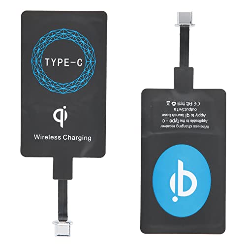 2pcs Type C Wireless Charger Adapter, ultradünner Selbstklebender Aufkleber QI-Ladeempfänger für Mobiltelefone von Agatige
