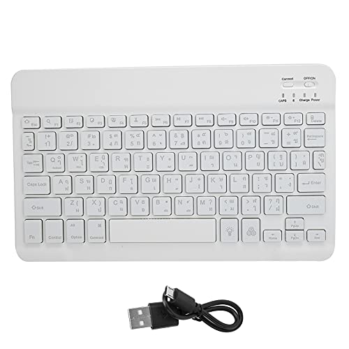 Agatige 10-Zoll-Funktastatur Tragbare RGB-Tastatur mit Hintergrundbeleuchtung Ultradünne wiederaufladbare Bluetooth-Tastatur für Computer Desktop-PC-Laptop(#3) von Agatige