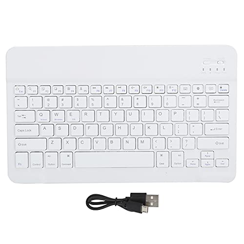 Agatige 12,9-Zoll-Funktastatur Ultradünne Bluetooth-Tastatur Tragbare Computertastatur für den Anschluss mehrerer Geräte(Weiß) von Agatige
