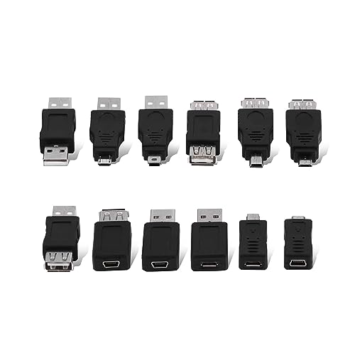 Agatige 12 Stück USB 2.0-Adapter, Mehrere USB-auf-USB-Adapter USB OTG Micro Mini USB2.0 Stecker zu Buchse Konverter Konnektoren Unterstützt Datenübertragung und Aufladen Agatige 12 Stück USB 2.0-Adapter, Mehrere USB-auf-USB-Adapter USB OTG Micro Mini USB2.0 Stecker zu Buchse Konverter Konnektoren Unterstützt Datenübertragung und Aufladen von Agatige