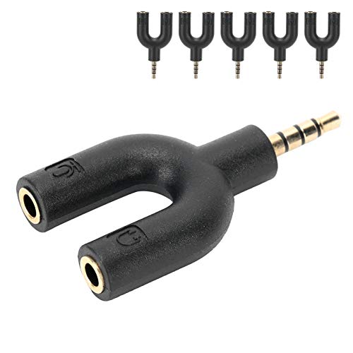 Agatige 5 Stück Kopfhörer-Splitter, U-förmiger 3,5-mm-Stereo-Audio-Y-Splitter-Headset-Adapter für Audio-Stereo-Kopfhörer, Telefon, Computer, Schalter, Tablets von Agatige