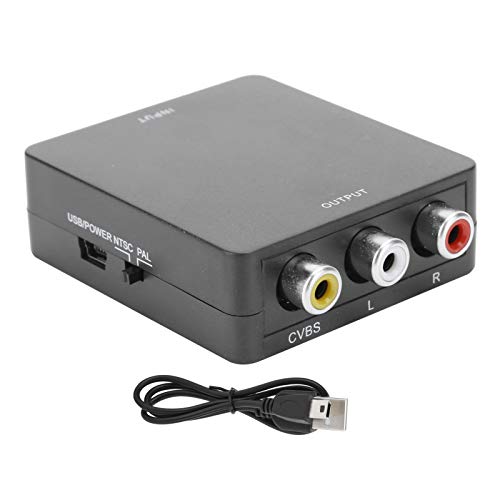 Agatige AV-zu-HDMI-Konverter, Mini-HDMI-zu-AV-Konverter Audio-Konverter-Adapter, 1080P HDMI2AV-Adapter HDTV Unterstützt TV/PC/STB/VHS/VCR/Ray-DVD-Player PAL/NTSC.(Schwarz) von Agatige