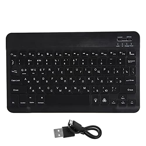Agatige Bluetooth-Tastatur für Tablet, tragbare kabellose 10-Zoll-Tastatur mit Hintergrundbeleuchtung, schlank und leise(Thai) von Agatige