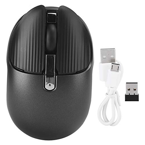Agatige Drahtlose Maus, HXSJ M106 2.4G Drahtlose Maus Wiederaufladbare Silent Mute Mäuse USB-Empfänger 1200/1600 DPI(schwarz) von Agatige