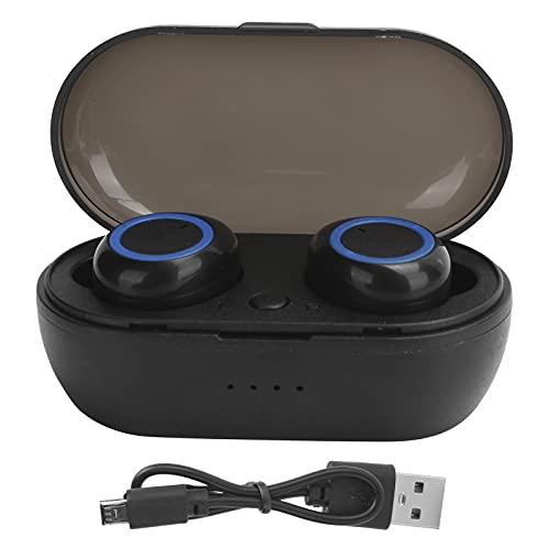 Agatige Echte kabellose Ohrhörer, Y50 Kabellose Bluetooth-Ohrhörer Stereo-Kopfhörer Bluetooth 5.0-Headset mit kabelloser Ladehülle(Schwarz Blau) von Agatige