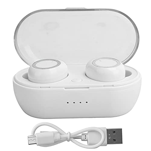 Agatige Echte kabellose Ohrhörer, Y50 Kabellose Bluetooth-Ohrhörer Stereo-Kopfhörer Bluetooth 5.0-Headset mit kabelloser Ladehülle(Weiß) von Agatige