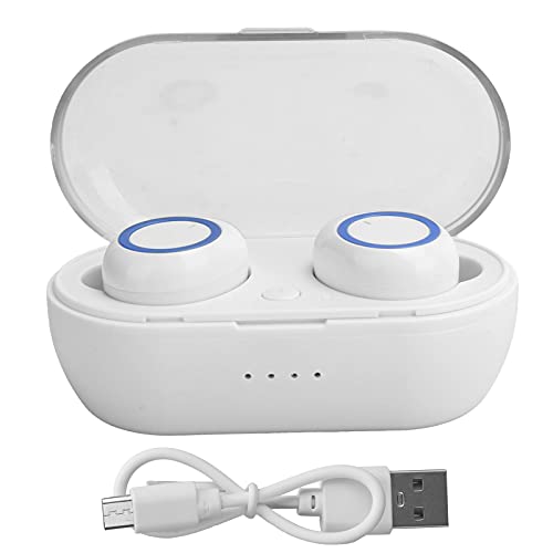 Agatige Echte kabellose Ohrhörer, Y50 Kabellose Bluetooth-Ohrhörer Stereo-Kopfhörer Bluetooth 5.0-Headset mit kabelloser Ladehülle(weiß Blau) von Agatige