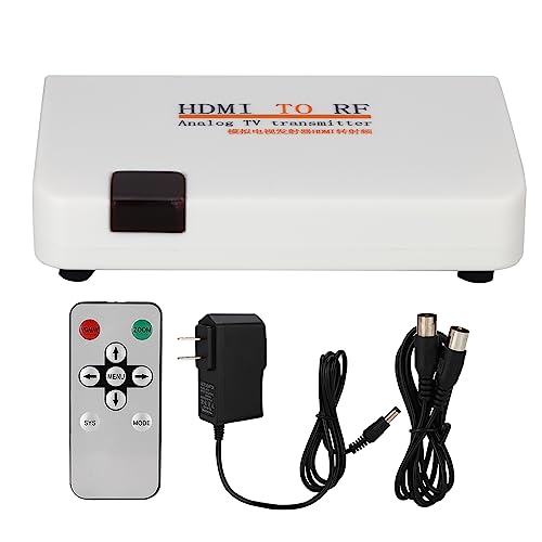 Agatige HDMI-zu-RF-Koaxial-Konverterbox, HDMI-RF-Modulator-Koax-Adapter, 1080P-Videoadapter, Unterstützt Eingang HDMI-Auflösung: 480I/480P/576I/576P/720P/720I/1080I/1080P (100–240 V)(EU) von Agatige