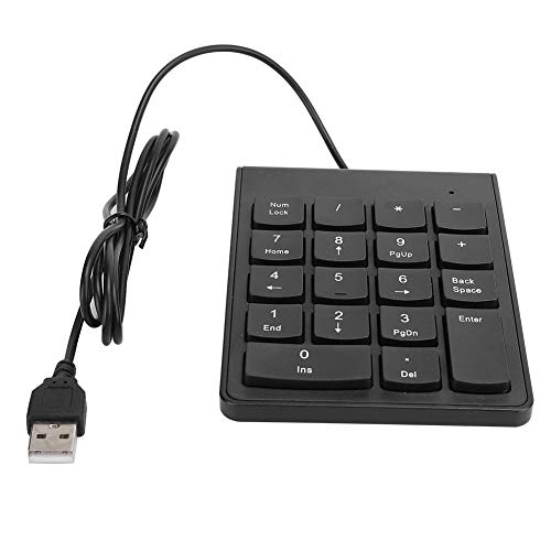 Agatige Kabelgebundenes USB-Nummernfeld, 18-Tasten-USB-Tastatur Kabelgebundenes Digitales Mini-Finanzbuchhaltungswesen Numerisch Erweitern Sie Desktop(Schwarz) von Agatige