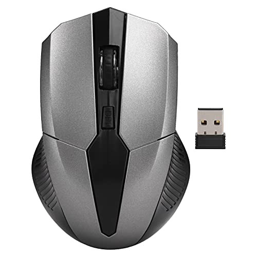 Agatige Kabellose Maus für Laptop, 2,4 GHz 4 Tasten Optische Computer-Gaming-Mäuse mit USB-Empfänger, für Home Office(Silber) von Agatige