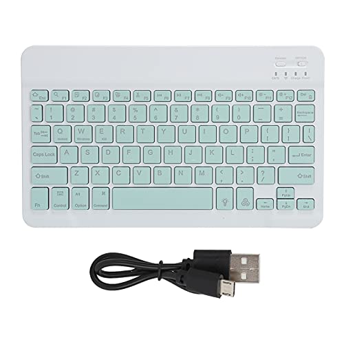 Agatige Kabellose Tastatur mit RGB-Hintergrundbeleuchtung Ultradünne wiederaufladbare Bluetooth-Tastatur für Computer/Desktop/PC/Laptop(Grün) von Agatige