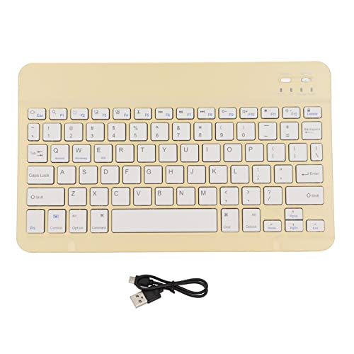 Agatige Kabellose Tastatur mit Sperrbildschirmfunktion, tragbare kabellose Tastatur für PC-Laptop-Computer(Gelb) von Agatige