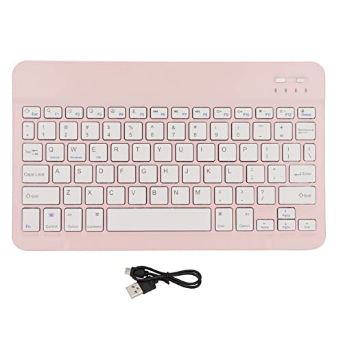 Agatige Kabellose Tastatur mit Sperrbildschirmfunktion, tragbare kabellose Tastatur für PC-Laptop-Computer(Rosa) von Agatige