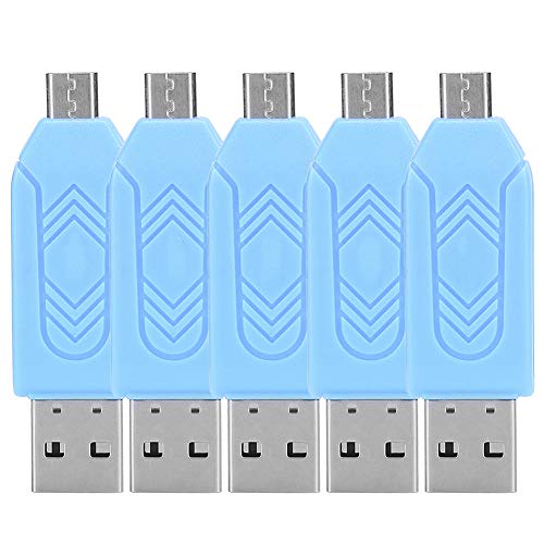 Agatige Kartenleser, USB 2.0 Handy-Computer Dual-Use für OTG-Kartenleser (5 Stück) (Blau) von Agatige