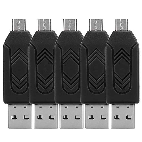 Agatige Kartenleser, USB 2.0 Handy-Computer Dual-Use für OTG-Kartenleser (5 Stück) (schwarz) von Agatige