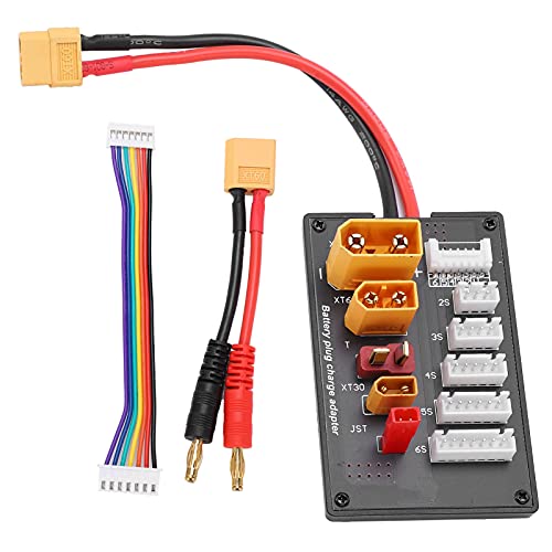 Agatige Scheda di ricarica parallela, XT60 Parallel-Ladeplatine, Lipo-Akkuladeadapter 2S‑6S Parallel symmetrisches Modellflugzeugladegerät JST T-Stecker von Agatige