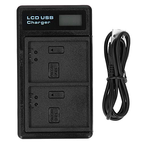 LP -E5 -Batterieladegerät, Kamera Batterie Dual Slot Ladegerät Kunststoff -Batterie -Ladegerät mit LCD -Doppelladegerät für Digitalkamera von Agatige