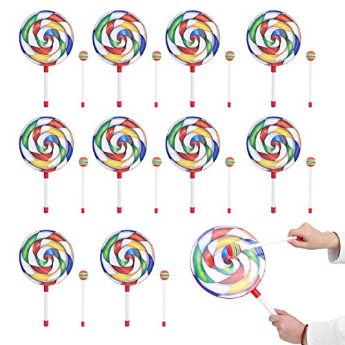 Lollipop Form Trommel, 10 Sätze 8 Zoll Kinder bunte Handtrommel Tamburin-Schlägel-Set Musik Rhythmus Instrument Percussion Lollipop Trommel Musikalische pädagogische Trommel mit Trommelschläger Lollipop Form Trommel, 10 Sätze 8 Zoll Kinder bunte Handtrommel Tamburin-Schlägel-Set Musik Rhythmus Instrument Percussion Lollipop Trommel Musikalische pädagogische Trommel mit Trommelschläger von Agatige