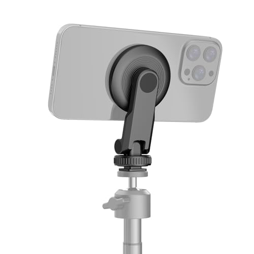 Magnetischer Telefonhalterstativhalter, starker N52 Magnet Kaltschuh 1/4 Gewindeadapter mit Magnetring für 15/14/13/12 150 ° Tilt Android DSLR Stativ Selfod Selfie Selfie Stick von Agatige