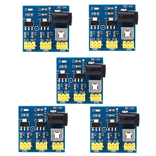 Netzteilmodul, 5 Stück 12 VDC Eingang 3,3/5/12 VDC Ausgangsspannungsumwandlungsmodul Breadboard-Netzteil DC-DC-Netzteiladapter Step-Down-Modul Für Erweiterungsexperimente von Agatige