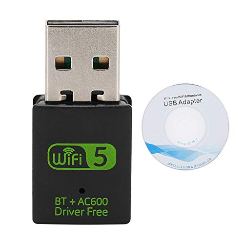Plug-and-Play-WLAN-Adapter, 600 Mbit/s USB-WLAN-Adapter für PC, Hochgeschwindigkeits-Dualband-WLAN-Dongle 2,4 GHz/5,8 GHz für Desktop-Laptop von Agatige