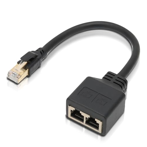 RJ45 Ethernet Splitterkabel, Netzwerk Verteiler RJ45 Y Splitter Adapter LAN Kabel Splitter 1 auf 2 Port Gleichzeitig Ethernet Switch Adapterkabel Cat7 LAN Anschluss Ethernet Buchse von Agatige