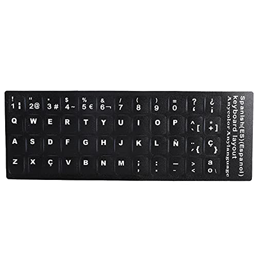 Spanische Tastaturaufkleber, Tastaturbuchstaben Ersatzaufkleber für Computer Desktop PC Laptop von Agatige